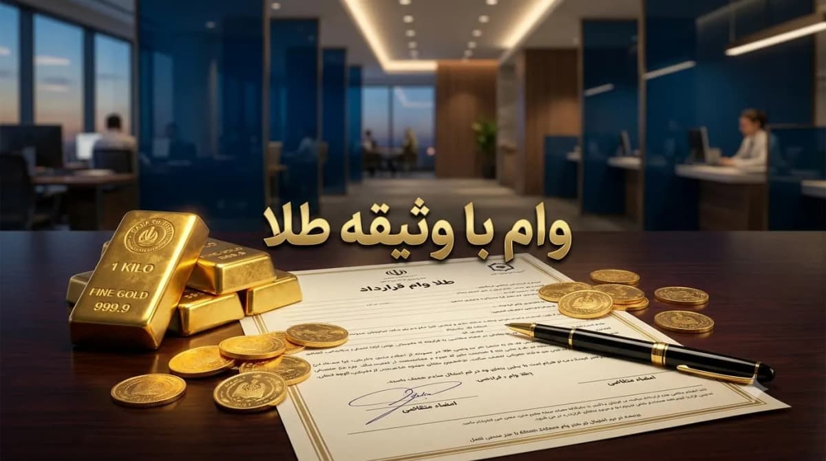 شمش و سکه طلا روی قرارداد بانکی برای دریافت وام با وثیقه طلا