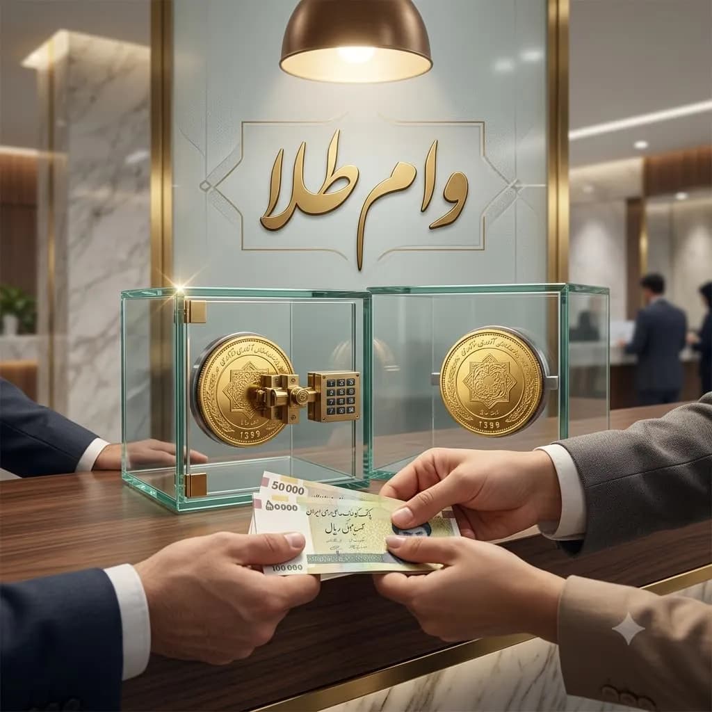 شمش و سکه طلا روی قرارداد بانکی برای دریافت وام با وثیقه طلا